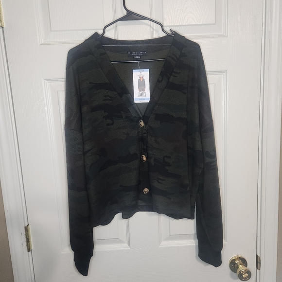 Sanctuary Camo Knit Cardigan Sweater - Picture 1 of 5